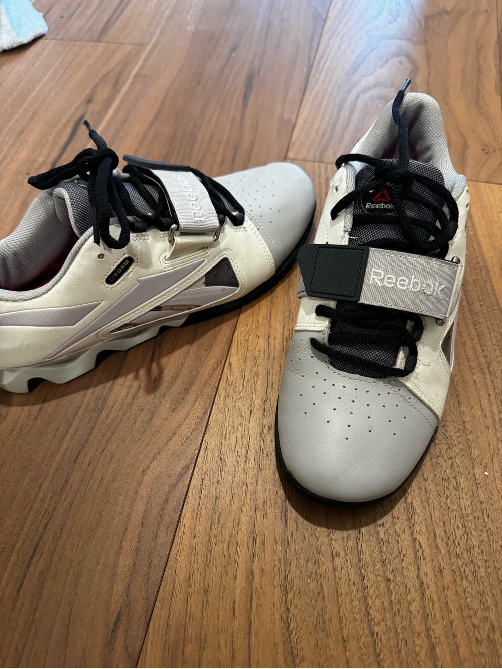 Reebok White, Gray and Black Training Sneakers with Strap 8.5 US $70CAD